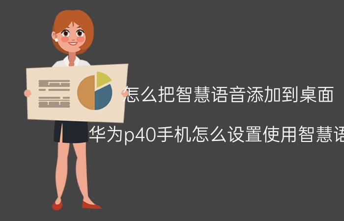 怎么把智慧语音添加到桌面 华为p40手机怎么设置使用智慧语音？